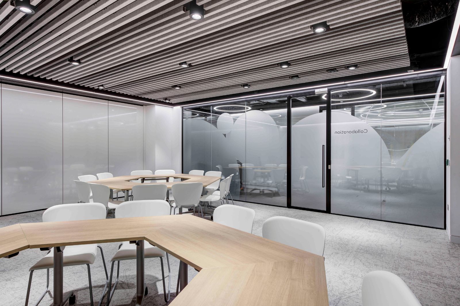 Concept54 Double glazed partitioning within a contemporary workplace.